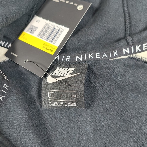 Nike Sportswear Air Hoodie Womens Small Black White Full Zip Sweatshirt New - Picture 8 of 12